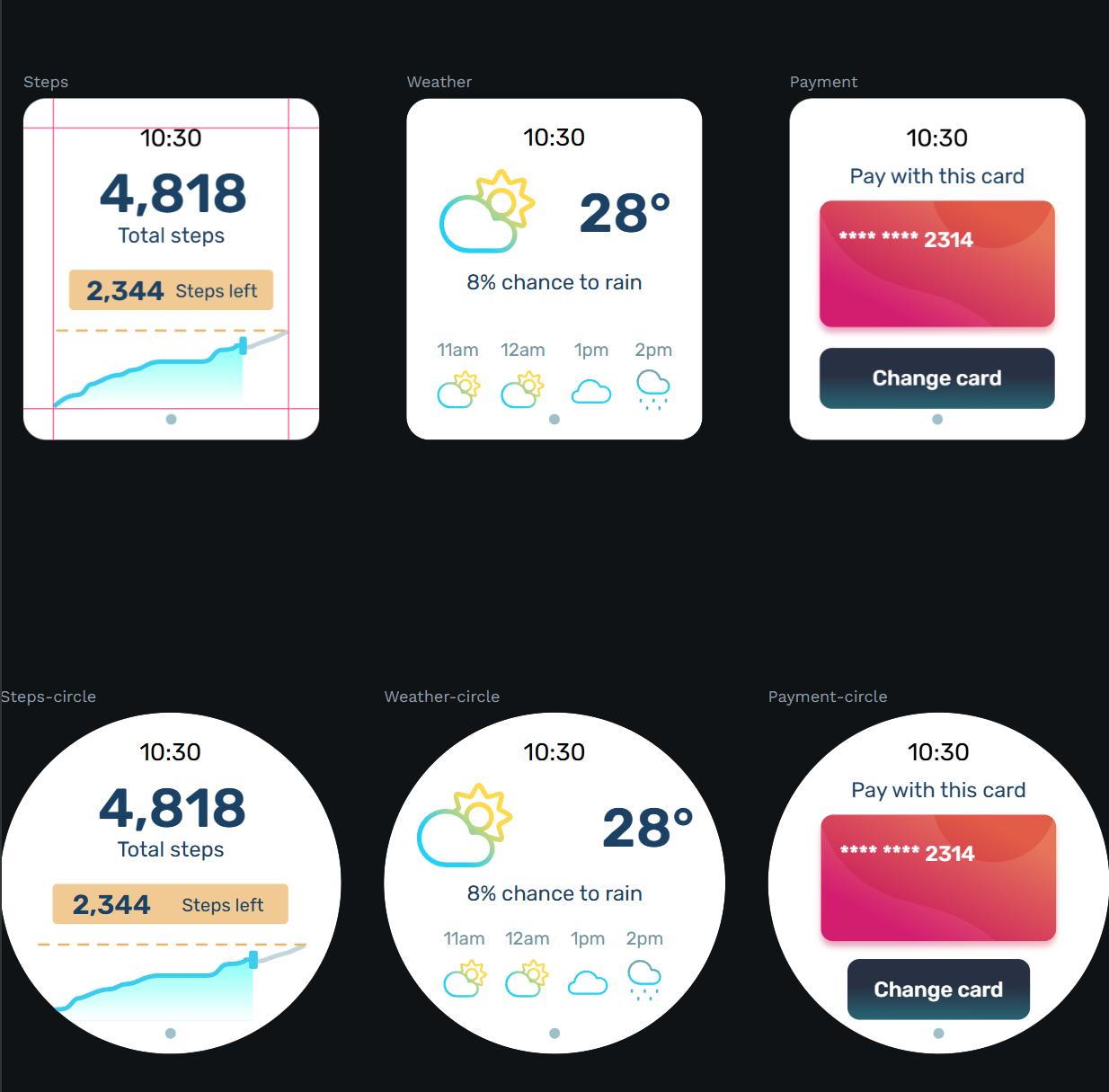 Smartwatch UI screenshot 2