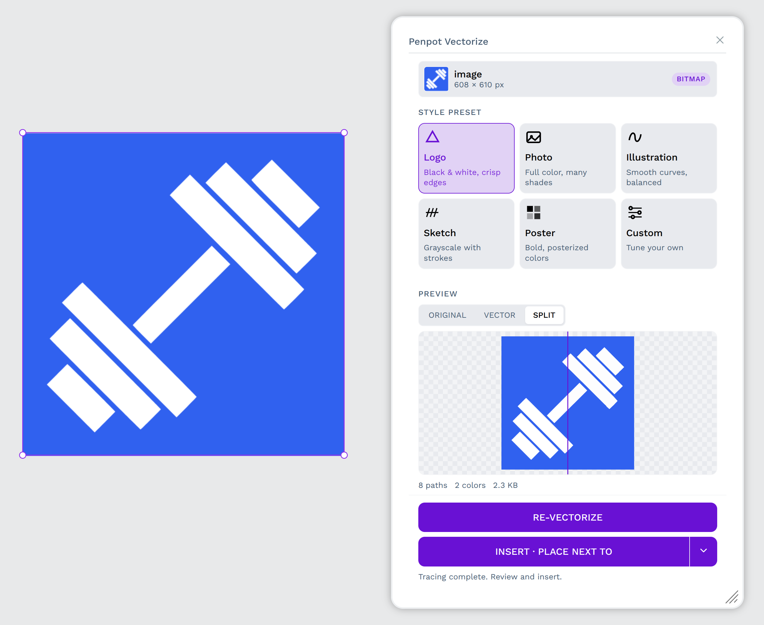 Penpot vectorize plugin screenshot 1