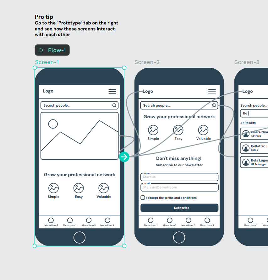Wireframes kit screenshot 2