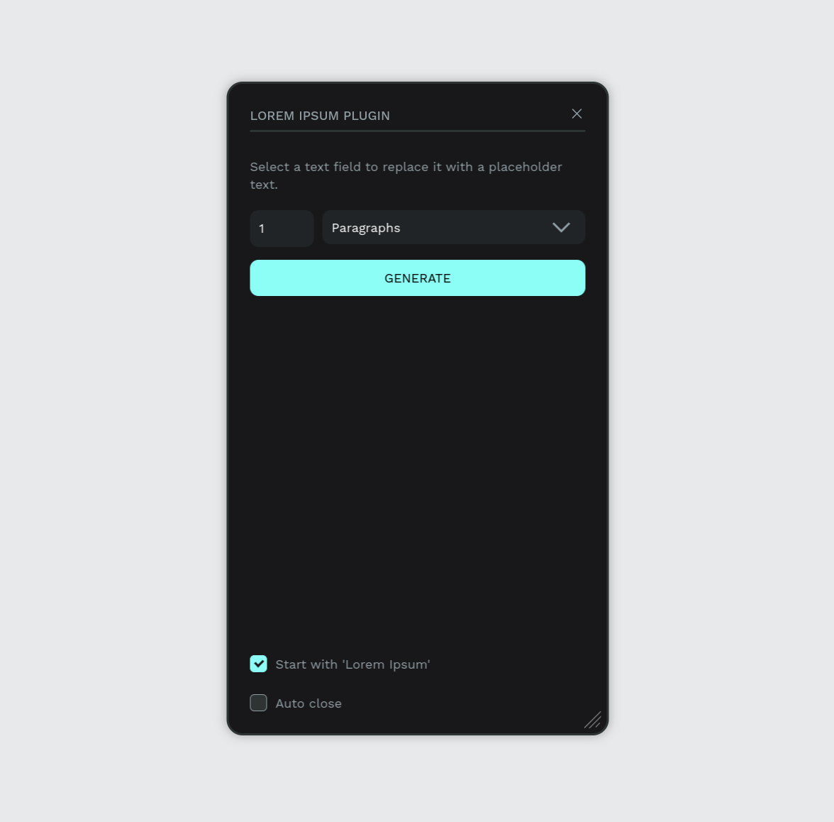 Lorem ipsum screenshot 1