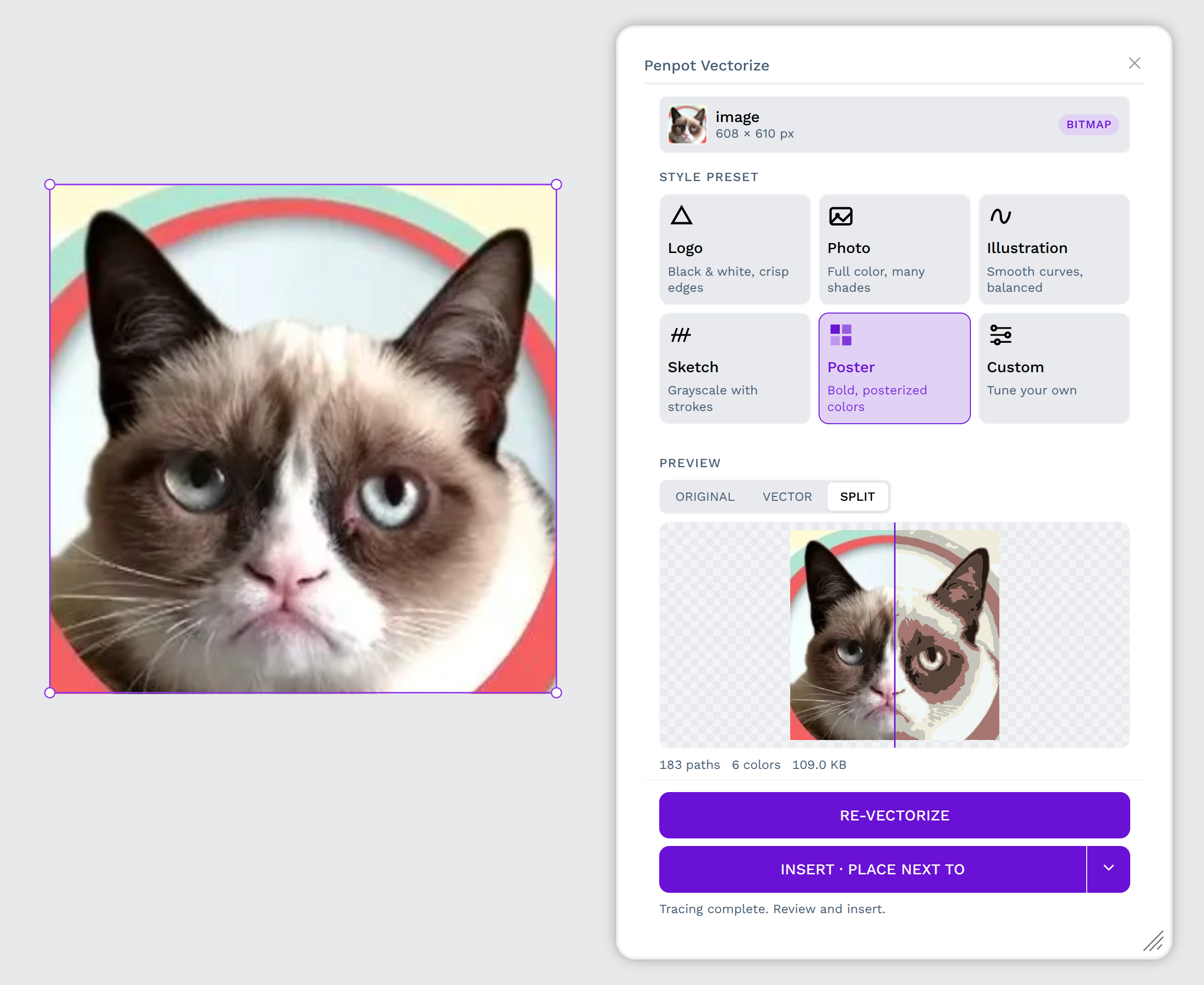 Penpot vectorize plugin screenshot 2