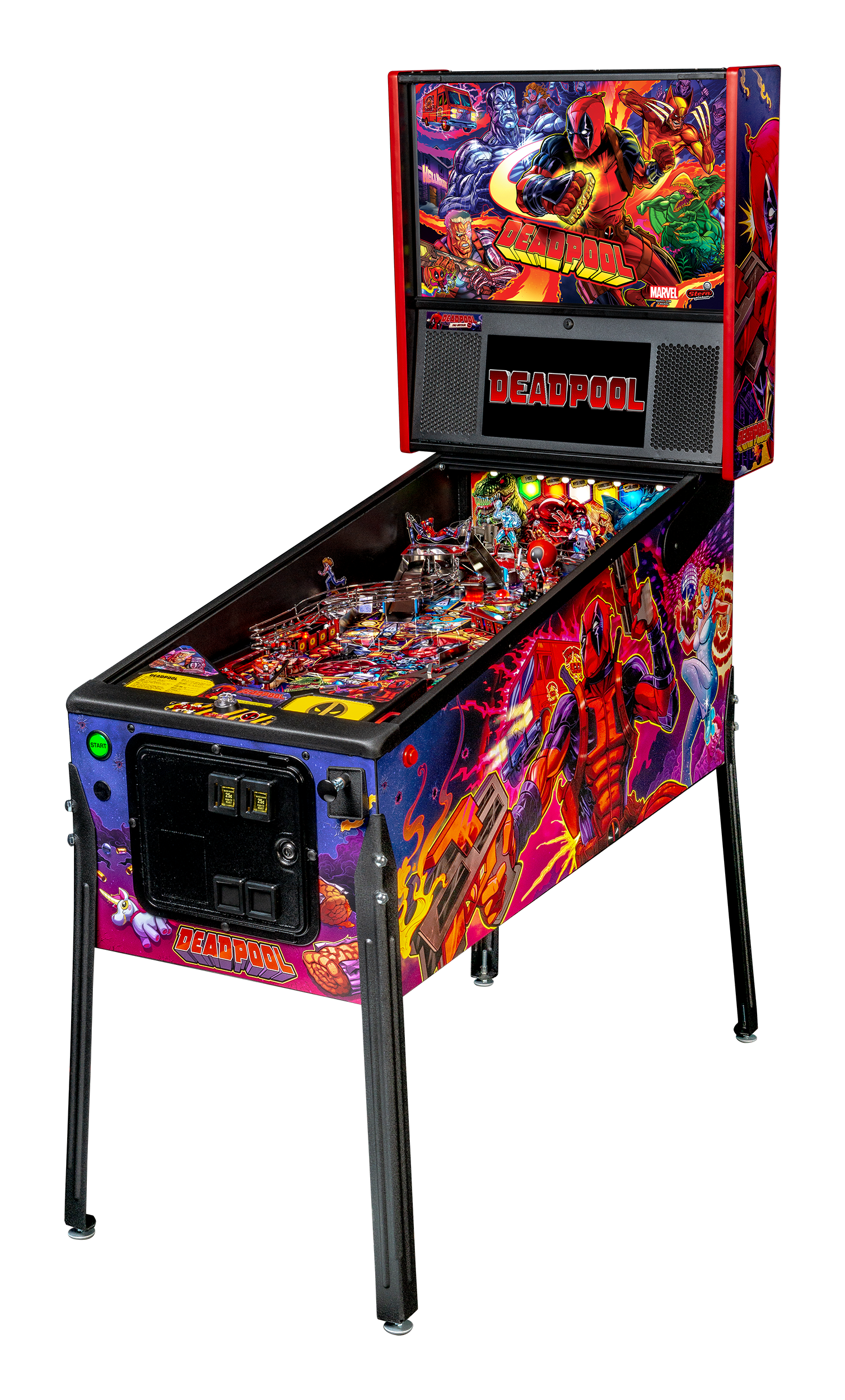 Deadpool Stern pinball machine cabinet
