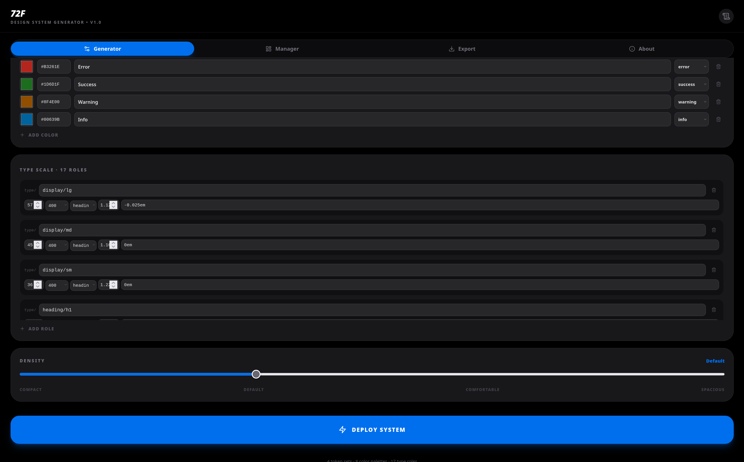 72F Design System Generator screenshot 1