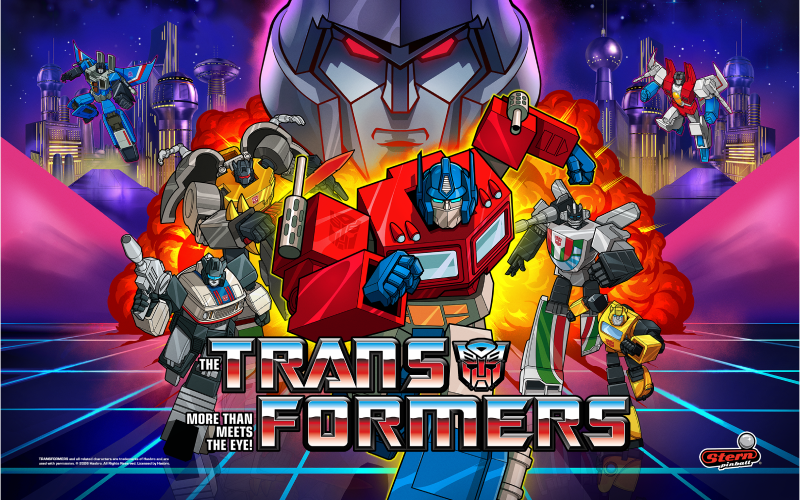 Transformers: More Than Meets the Eye Stern Pinball backglass artwork