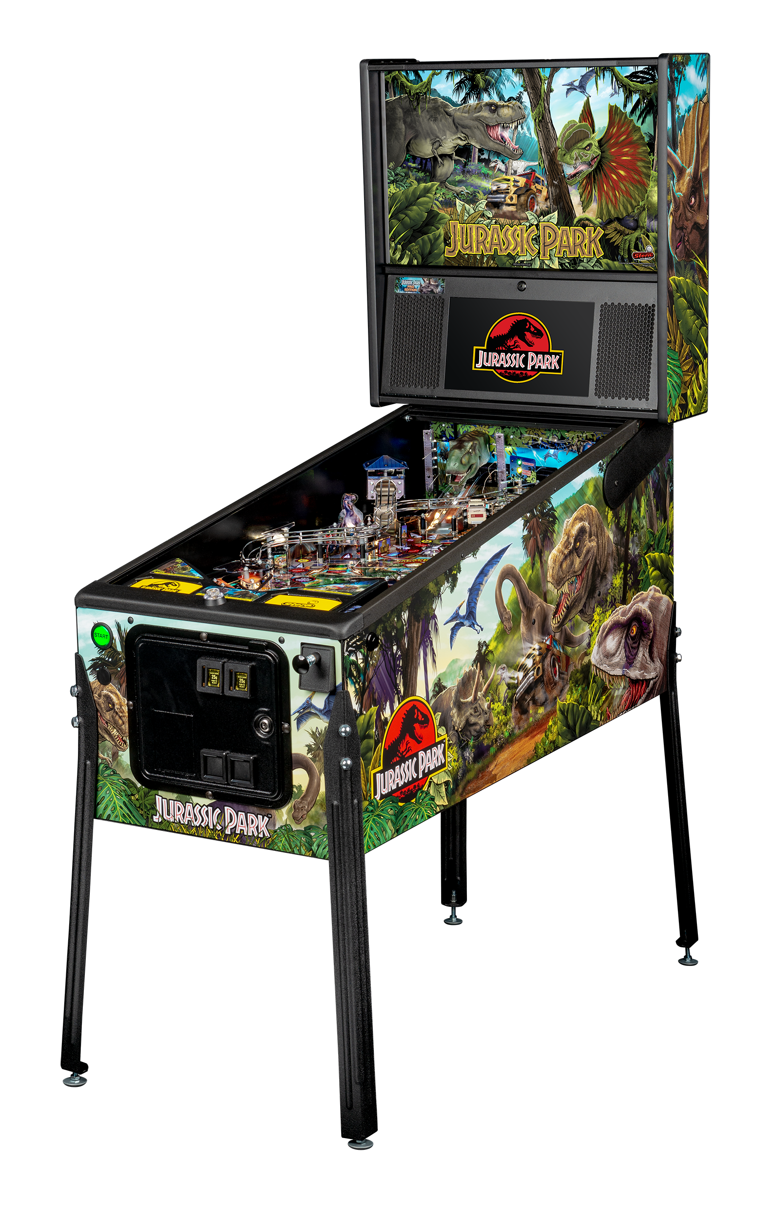 Jurassic Park Stern pinball machine cabinet