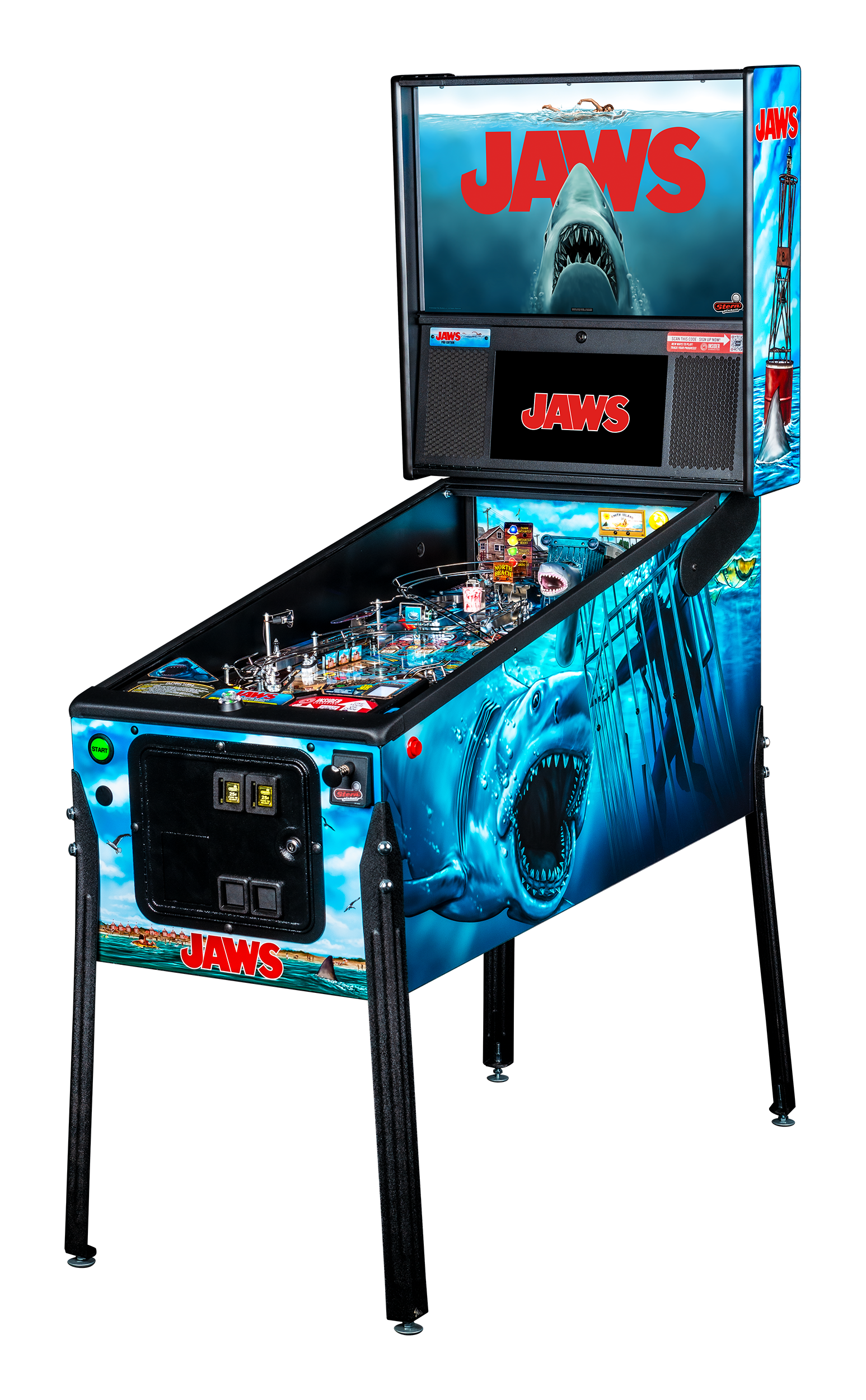 Jaws Stern pinball machine cabinet