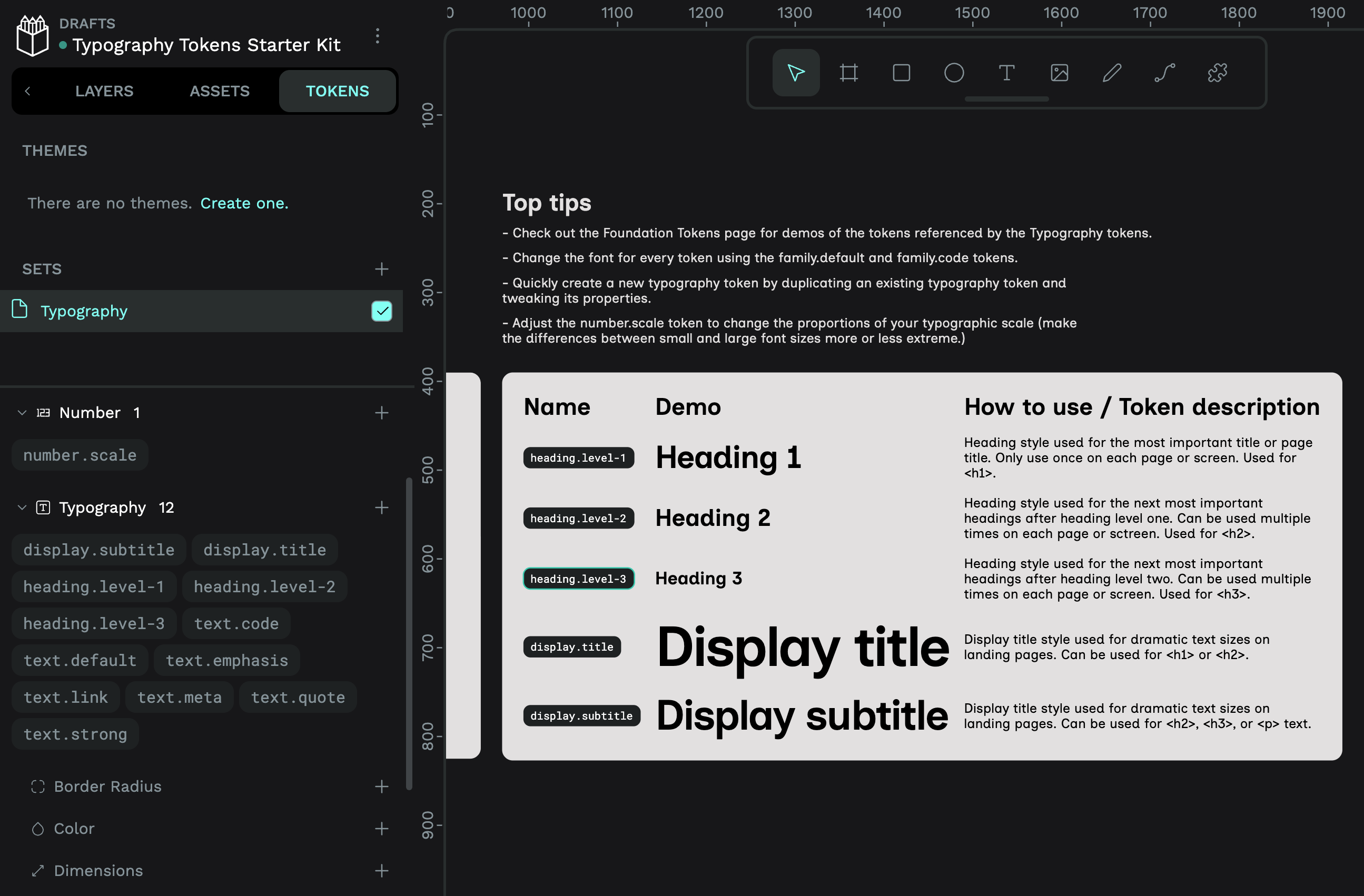 Typography design tokens starter kit screenshot 2