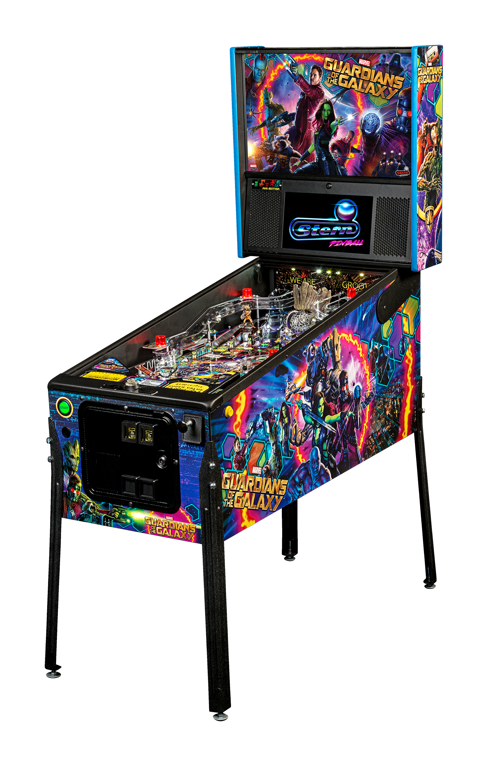 Guardians of the Galaxy Stern pinball machine cabinet