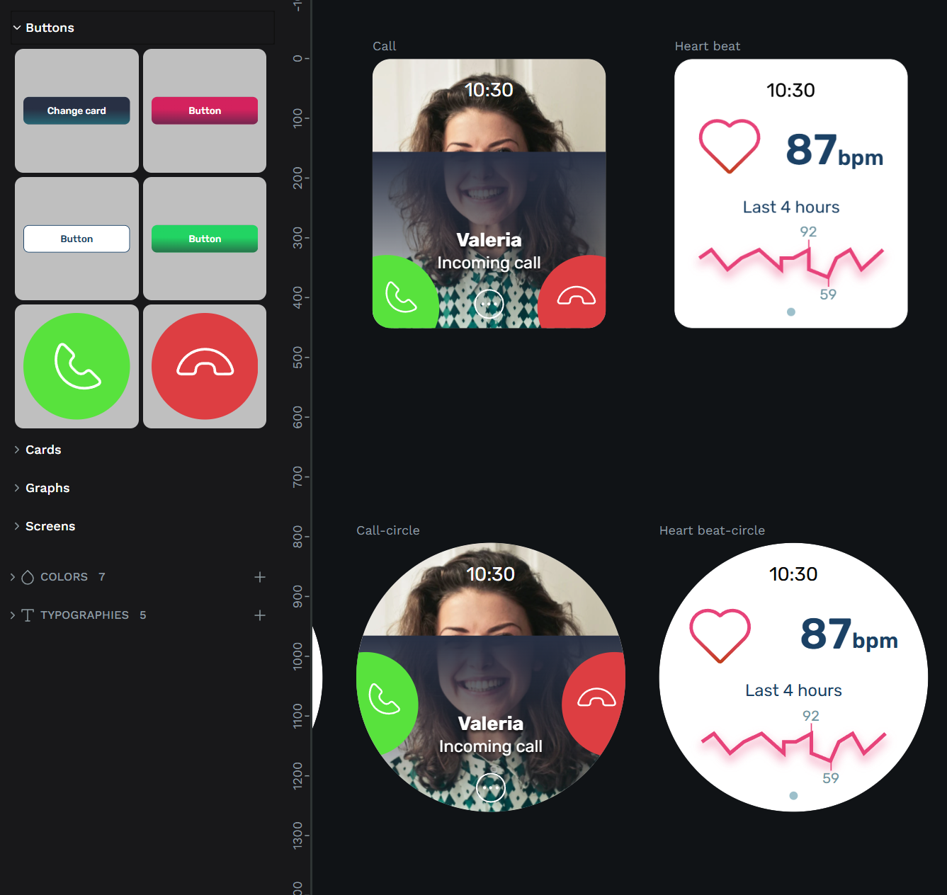 Smartwatch UI screenshot 1