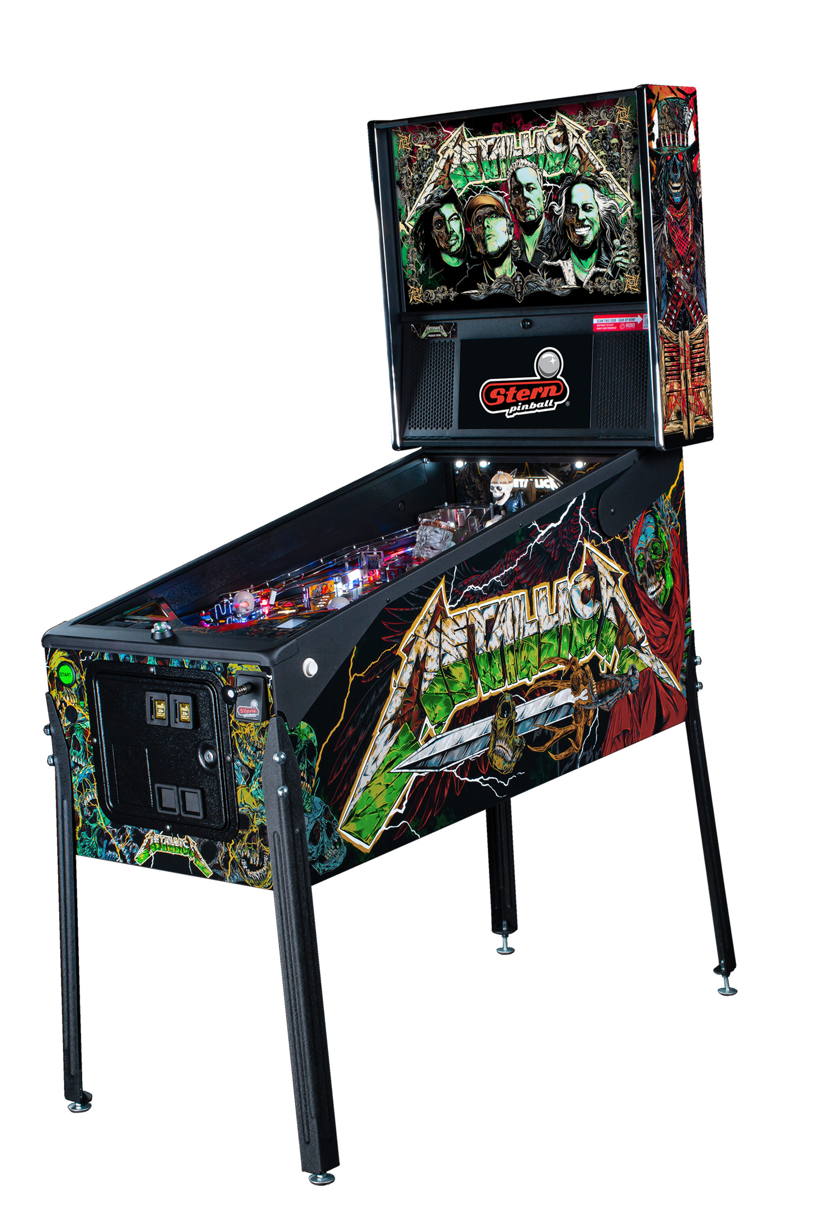 Metallica Remastered Stern pinball machine cabinet