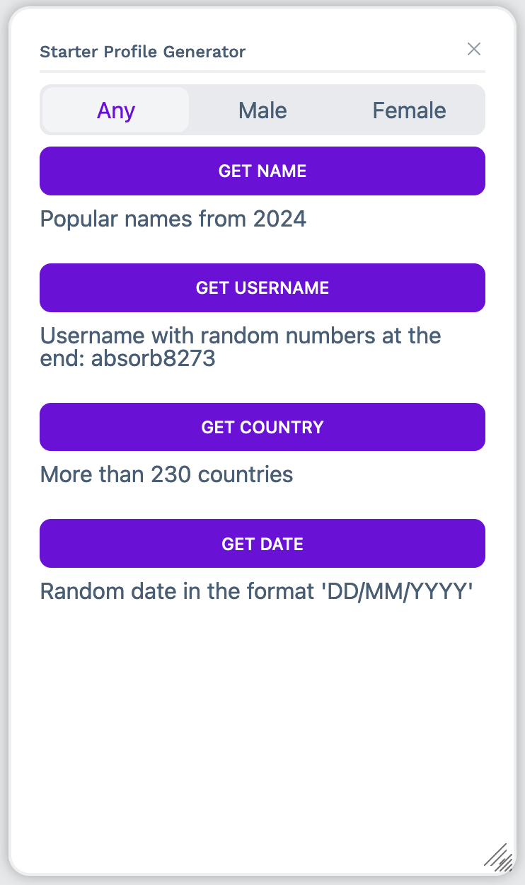 Starter Profile screenshot 1