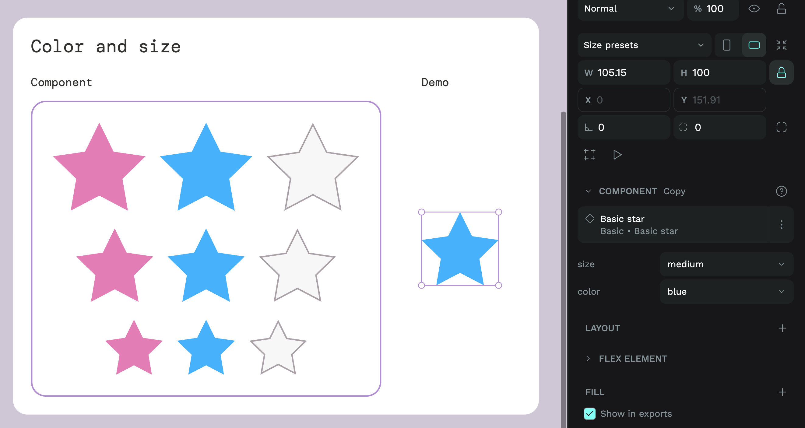 Variant examples screenshot 2