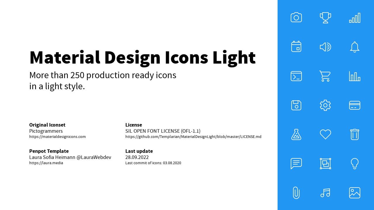 Material Design icons light