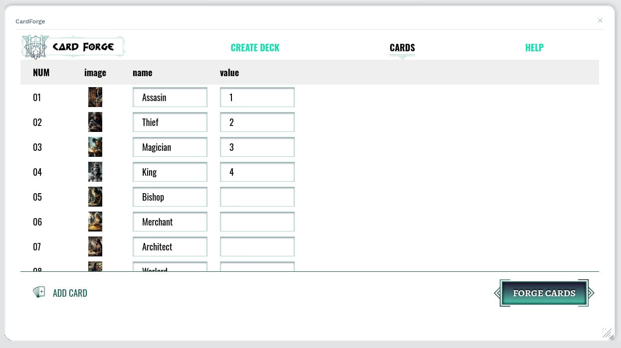Cardforge screenshot 2