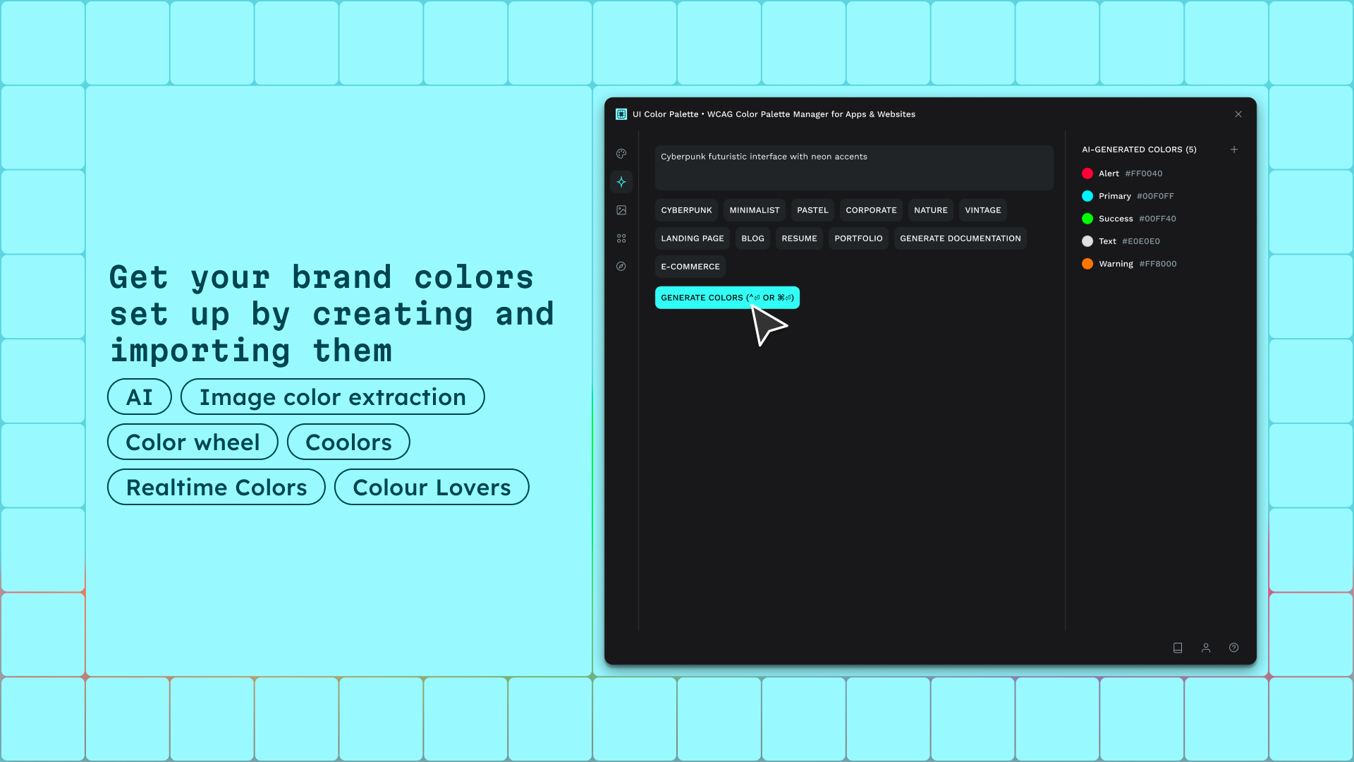 UI Color Palette /one・WCAG Color Palette Manager for Apps & Websites screenshot 1