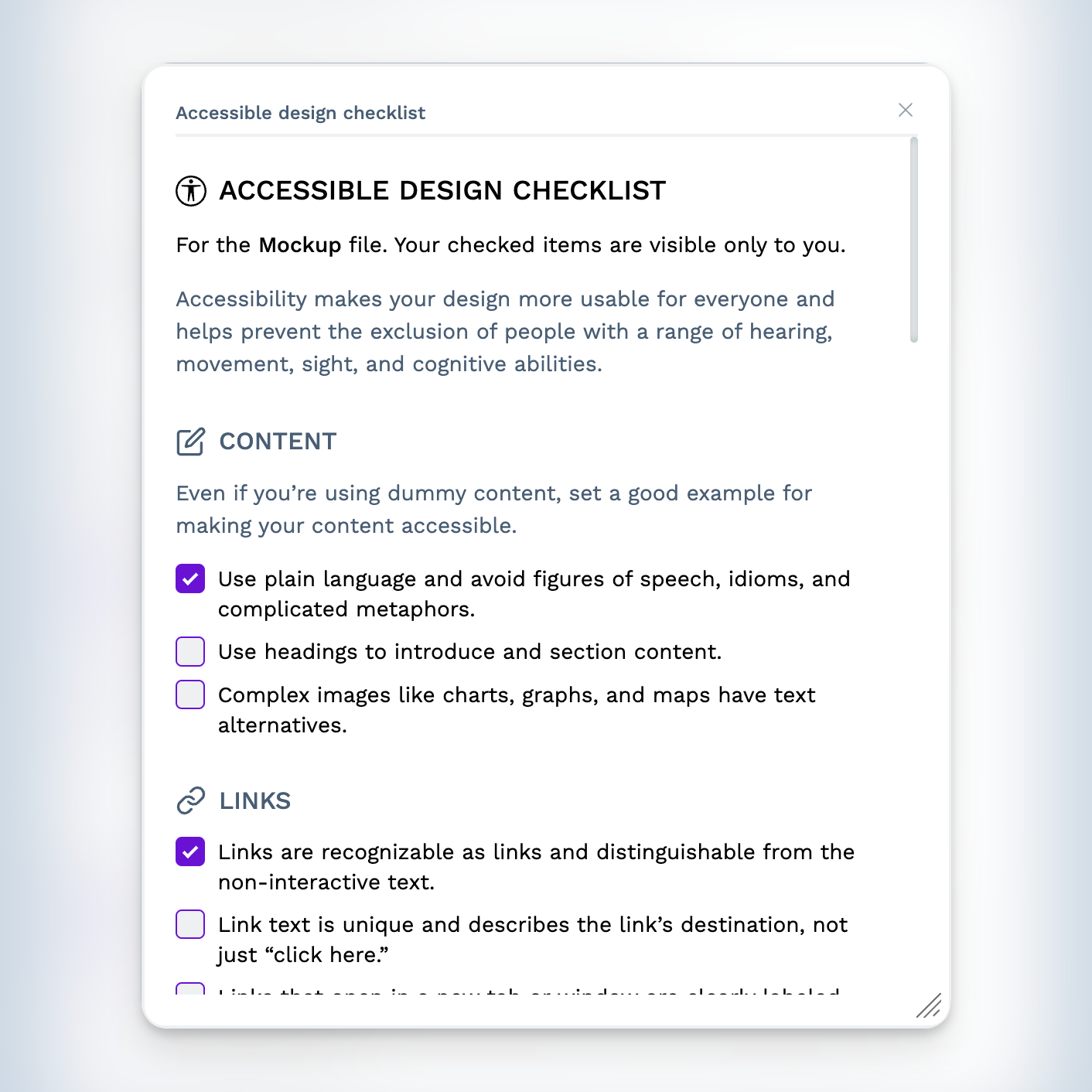 Accessible Design Checklist screenshot 1
