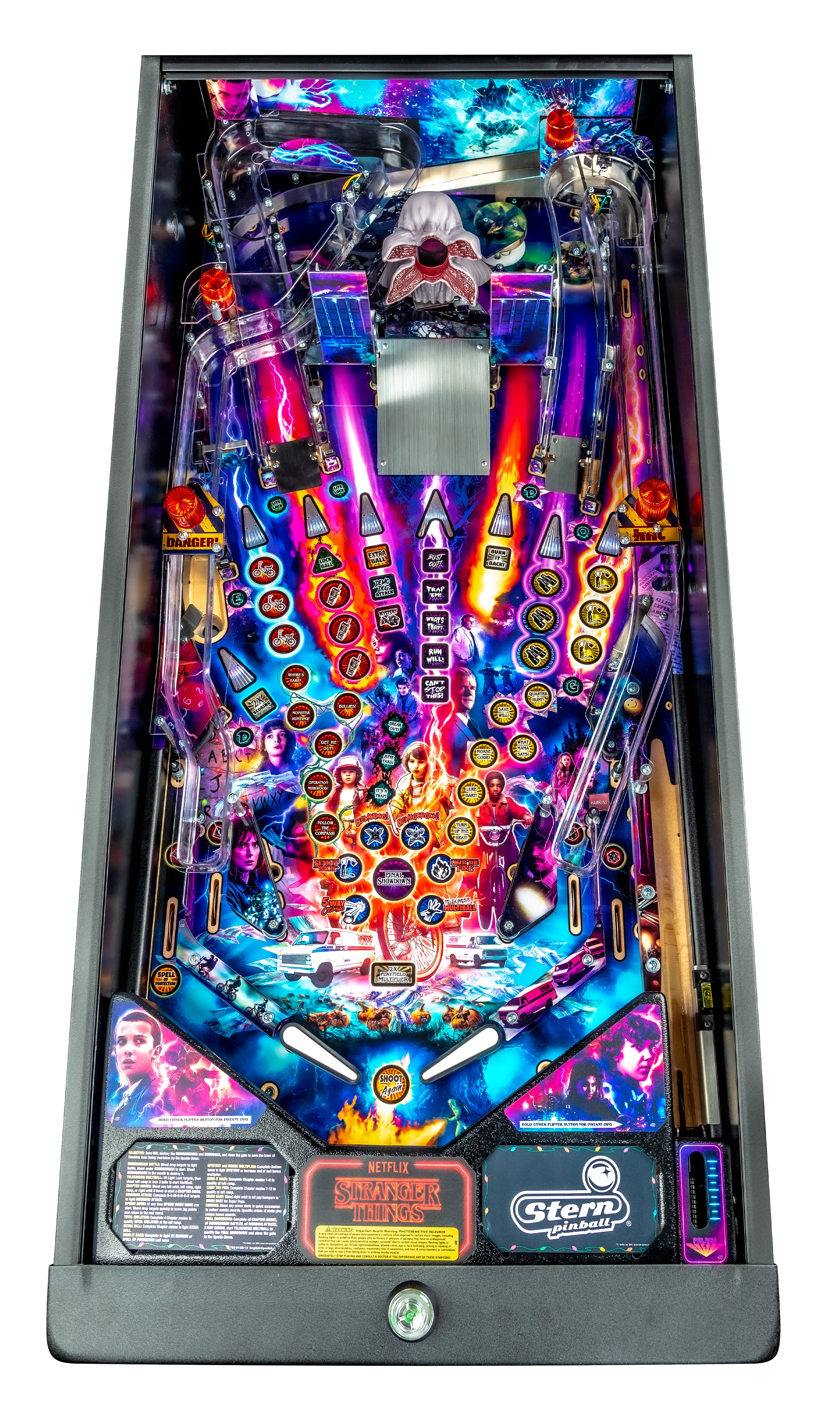 Stranger Things Pro pinball playfield.