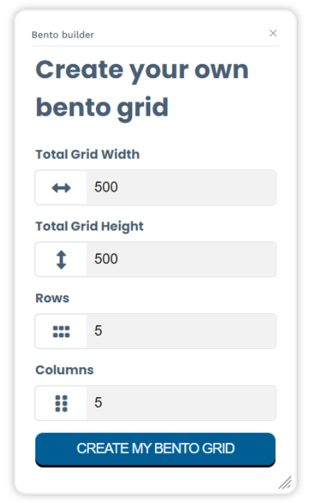 Bento generator screenshot 2