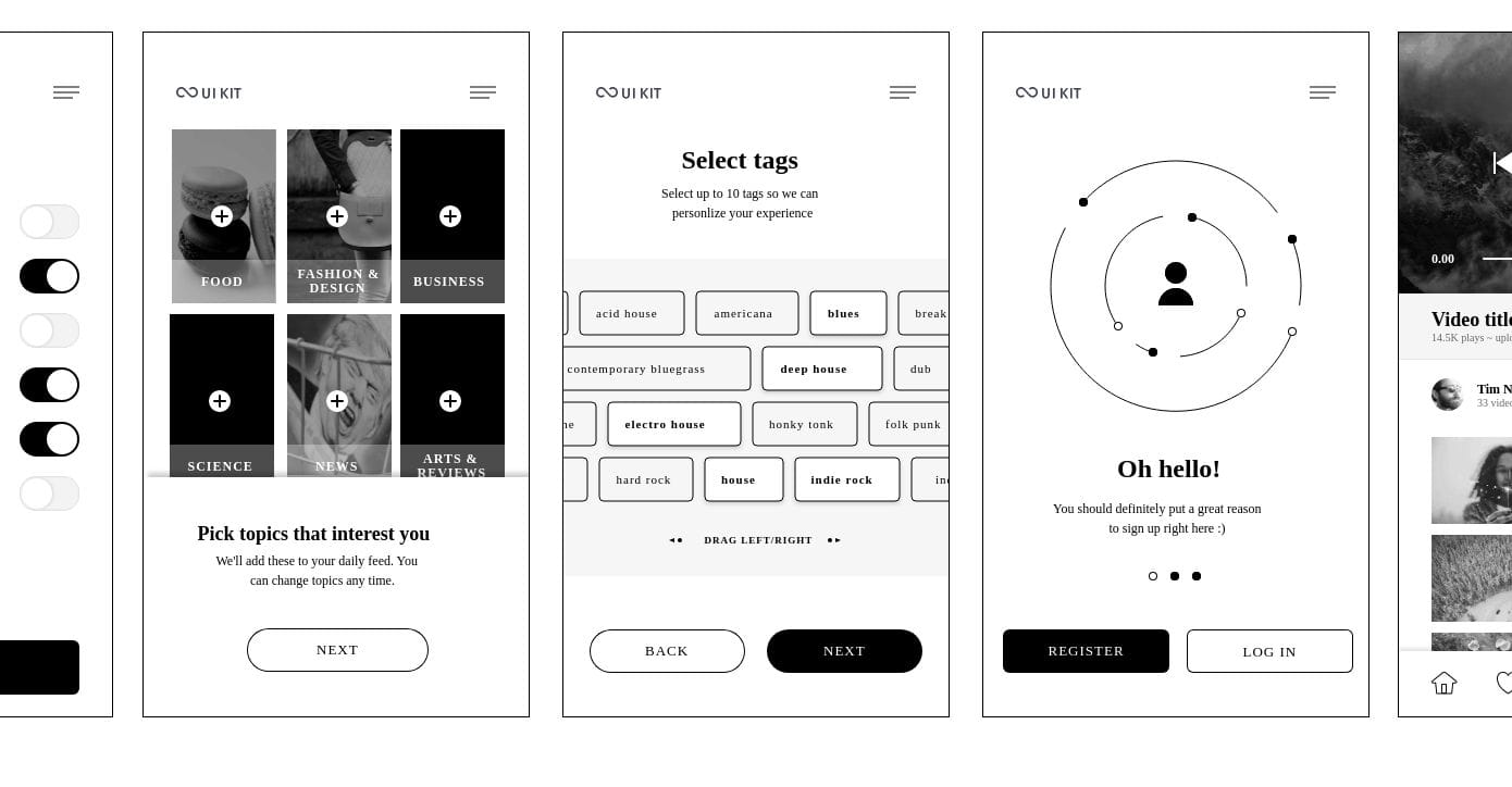 Mobile UI Starter kit