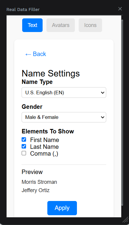 Real Data Filler  screenshot 1