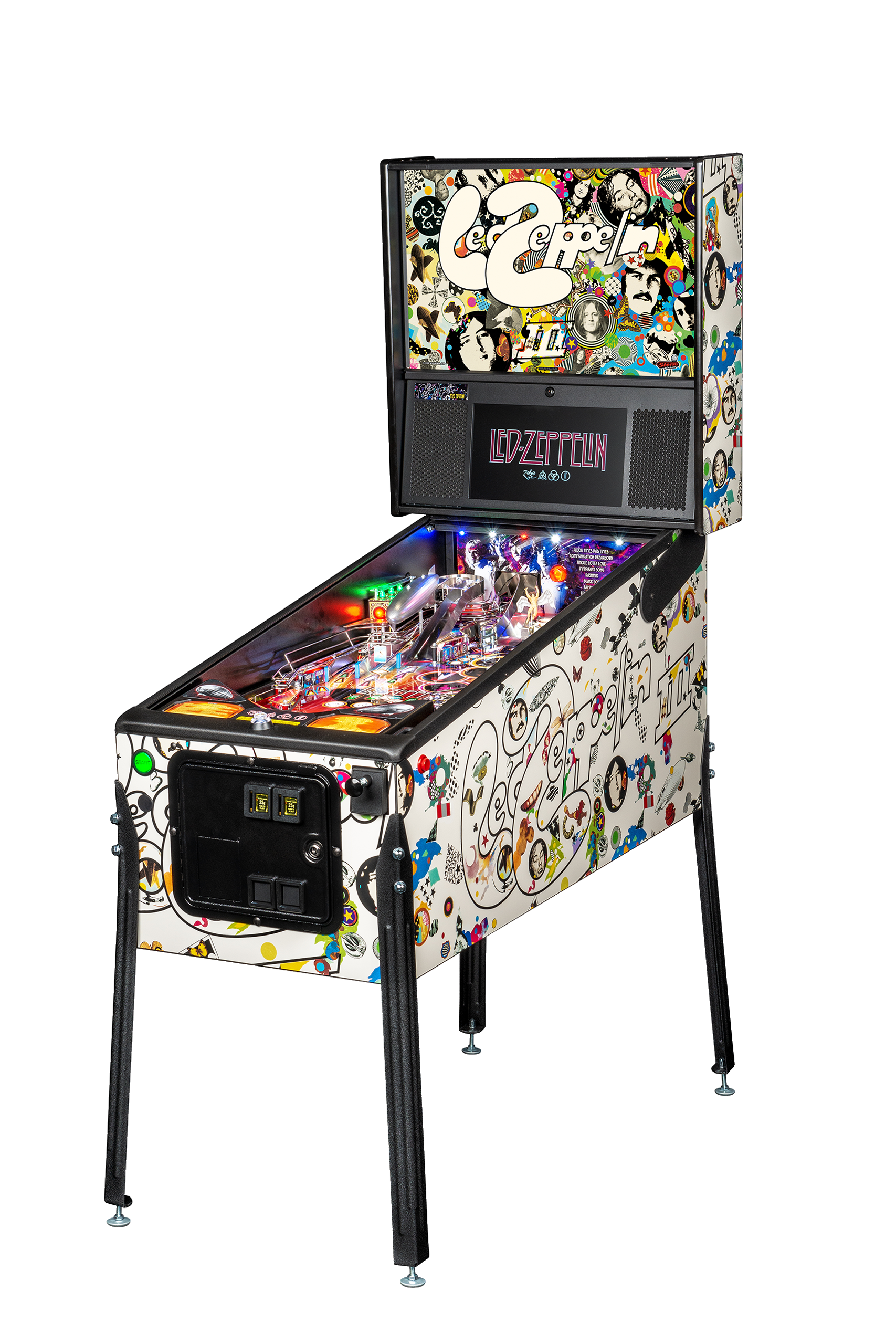 Led Zeppelin Stern pinball machine cabinet