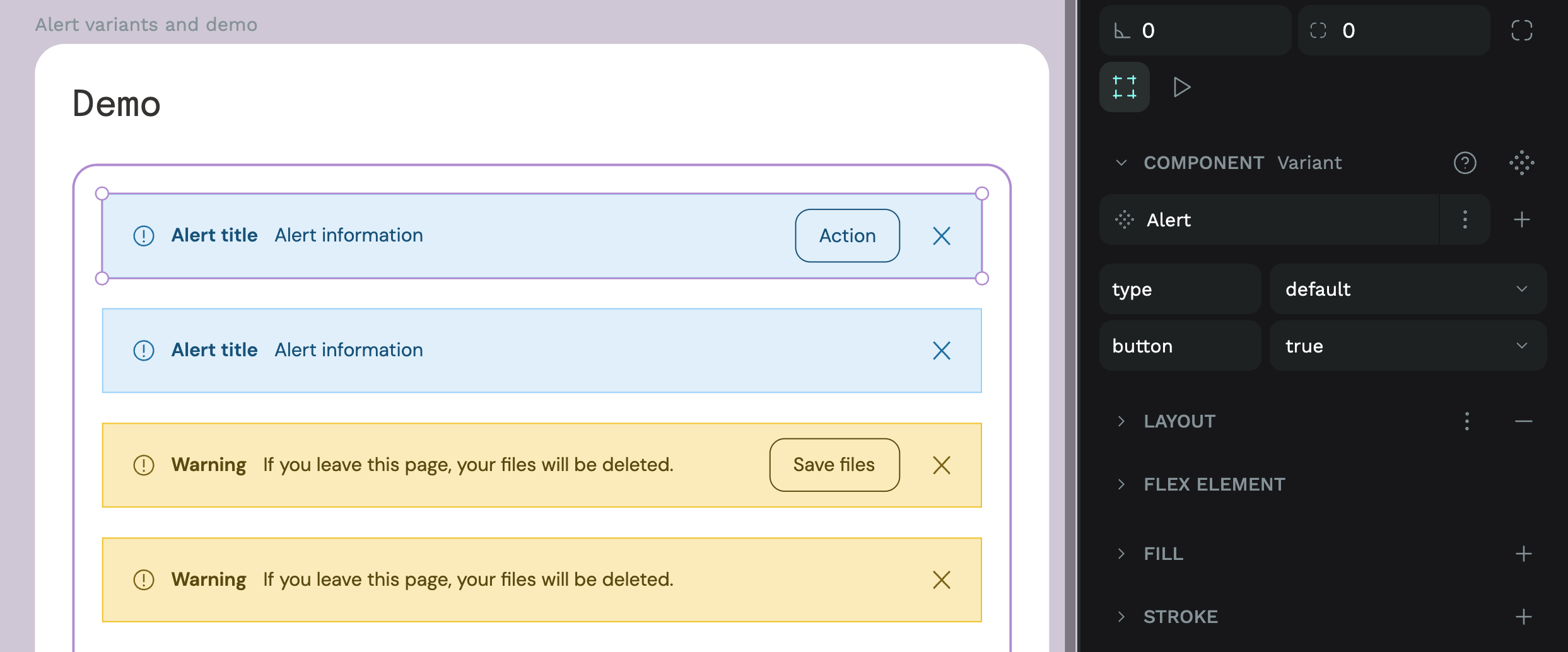 Variant examples screenshot 3