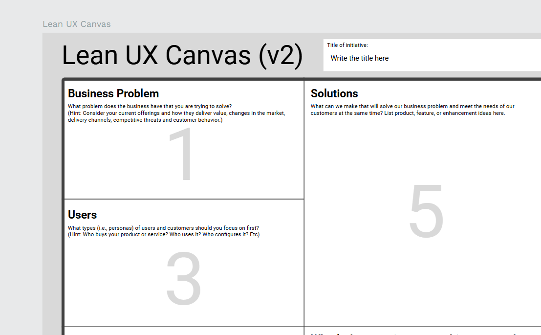 Lean UX Canvas screenshot 1
