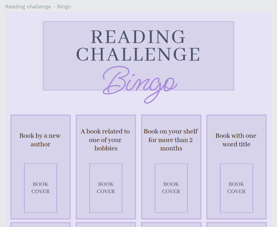 Bingo - Reading challenge screenshot 1