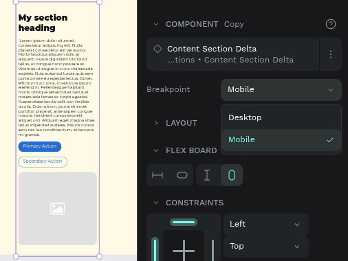Webdesign Layouts with tokens and variants screenshot 2