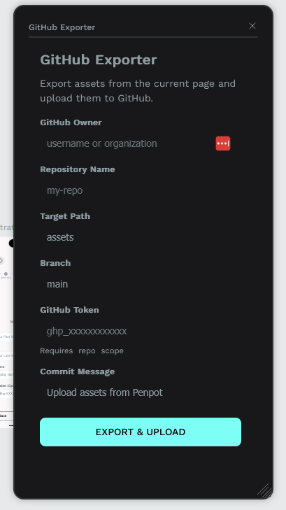 PenPot to GitHub exporter screenshot 1