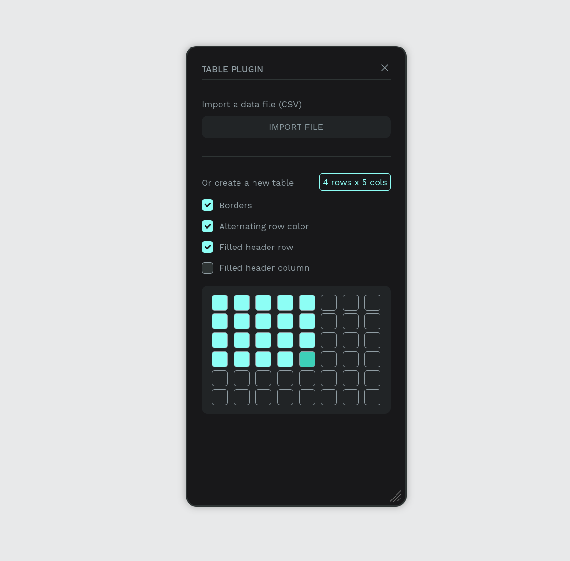 Tables screenshot 2