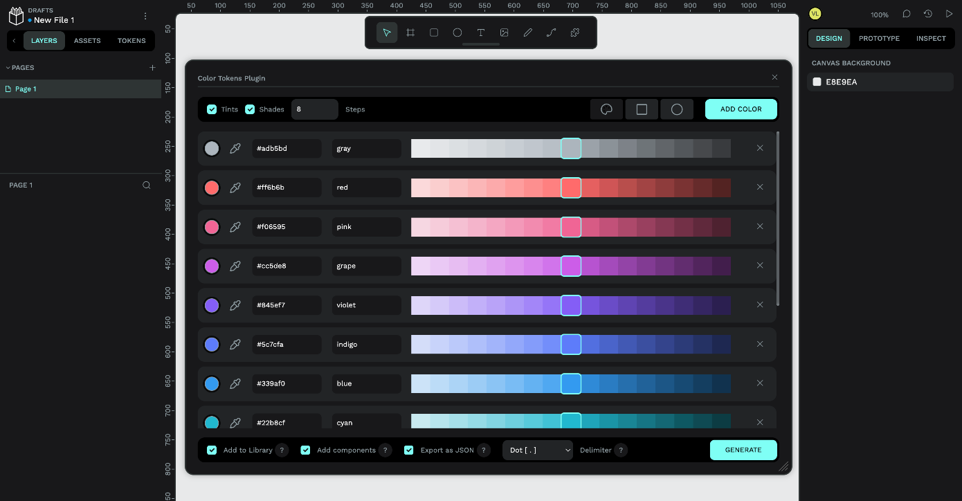 Color Tokens Plugin screenshot 1