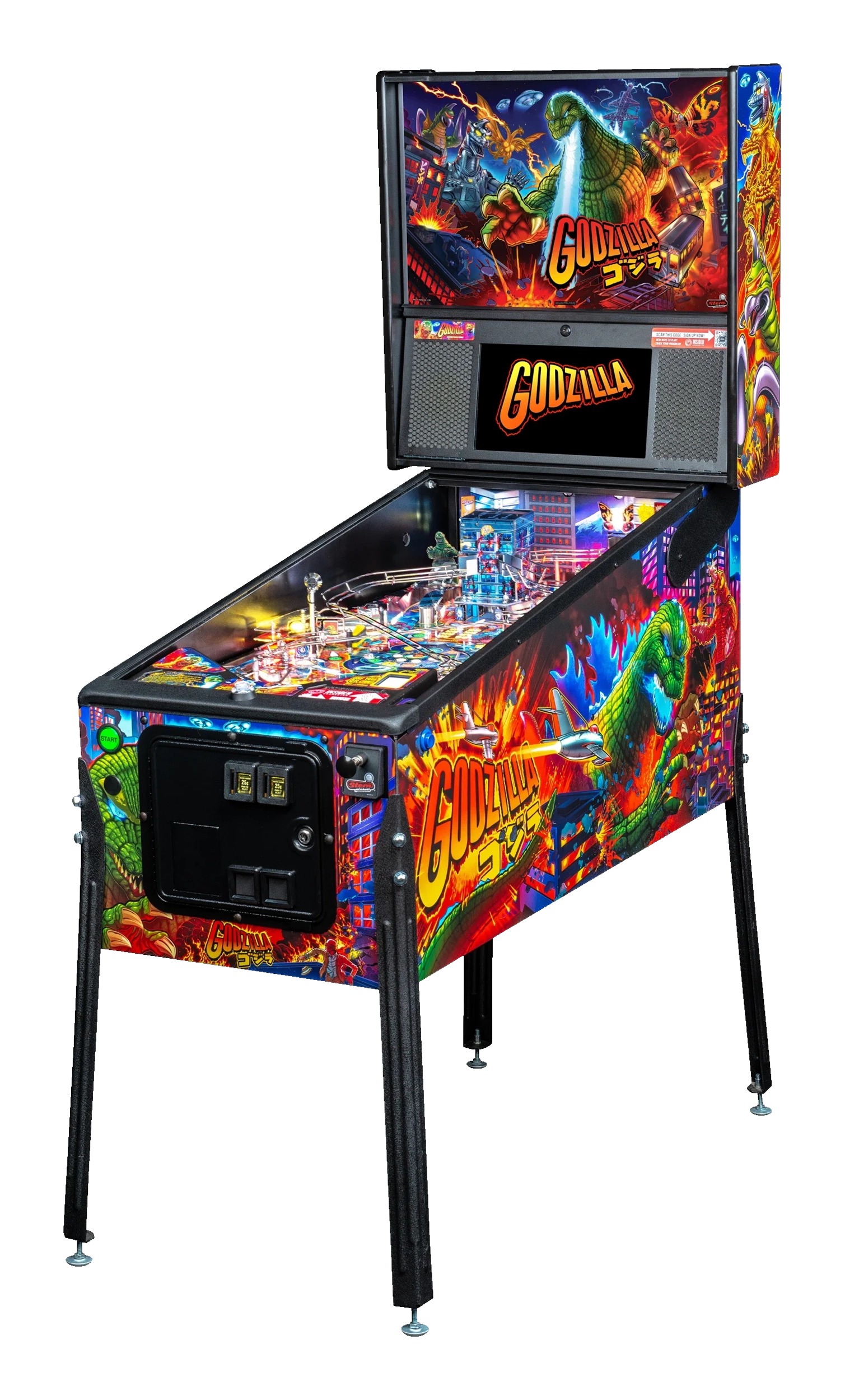 Godzilla Stern pinball machine cabinet